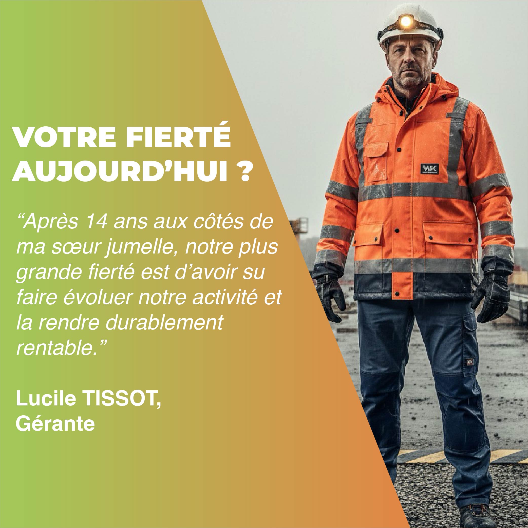     Lucile Tissot devant ModaPro à La Crau – entreprise de vêtements professionnels et EPI